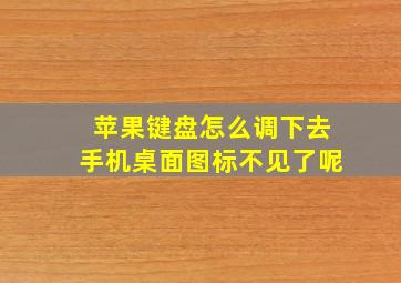 苹果键盘怎么调下去手机桌面图标不见了呢