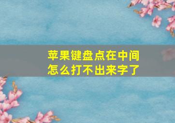 苹果键盘点在中间怎么打不出来字了