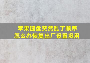 苹果键盘突然乱了顺序怎么办恢复出厂设置没用