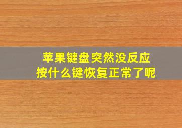 苹果键盘突然没反应按什么键恢复正常了呢