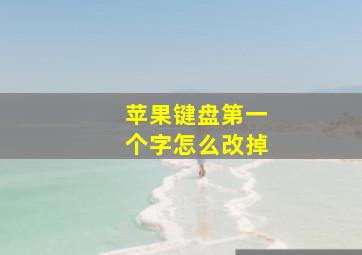 苹果键盘第一个字怎么改掉