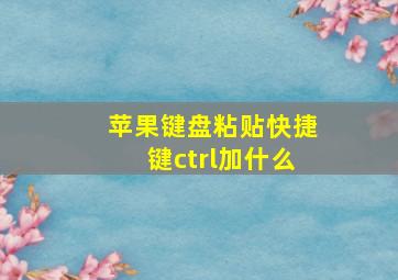 苹果键盘粘贴快捷键ctrl加什么