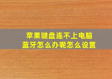 苹果键盘连不上电脑蓝牙怎么办呢怎么设置