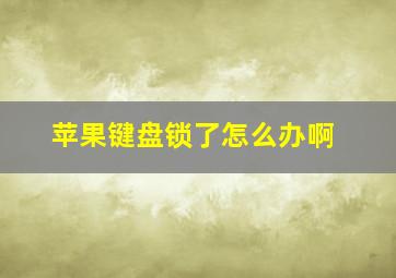 苹果键盘锁了怎么办啊