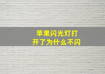 苹果闪光灯打开了为什么不闪