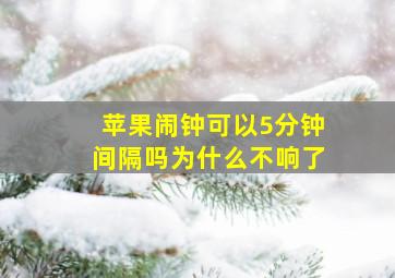 苹果闹钟可以5分钟间隔吗为什么不响了