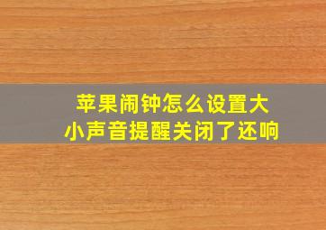 苹果闹钟怎么设置大小声音提醒关闭了还响