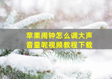 苹果闹钟怎么调大声音量呢视频教程下载