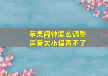 苹果闹钟怎么调整声音大小设置不了