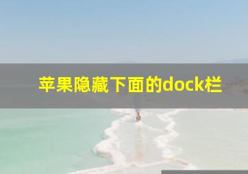 苹果隐藏下面的dock栏