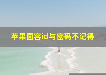 苹果面容id与密码不记得