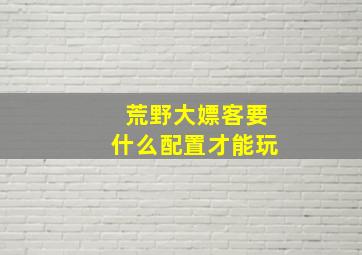 荒野大嫖客要什么配置才能玩