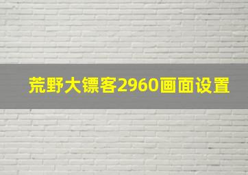 荒野大镖客2960画面设置