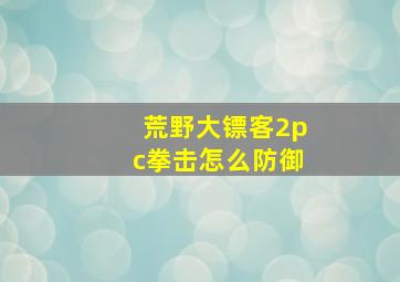 荒野大镖客2pc拳击怎么防御