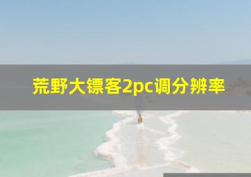 荒野大镖客2pc调分辨率