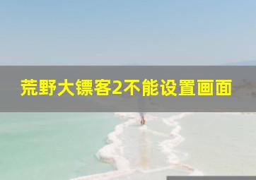 荒野大镖客2不能设置画面