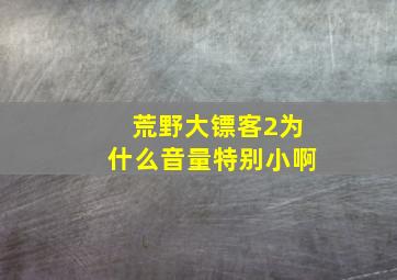 荒野大镖客2为什么音量特别小啊