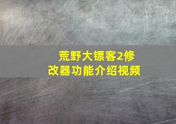 荒野大镖客2修改器功能介绍视频