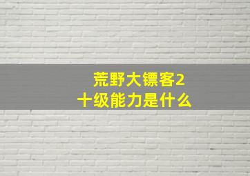 荒野大镖客2十级能力是什么