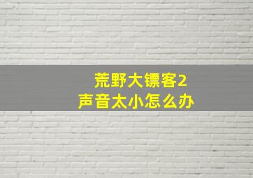 荒野大镖客2声音太小怎么办