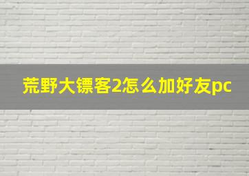 荒野大镖客2怎么加好友pc