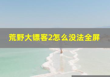 荒野大镖客2怎么没法全屏