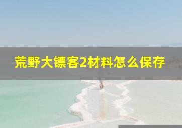 荒野大镖客2材料怎么保存