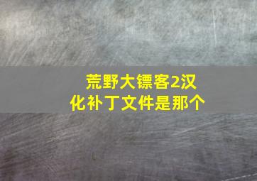 荒野大镖客2汉化补丁文件是那个