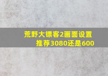 荒野大镖客2画面设置推荐3080还是600