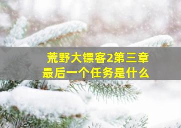 荒野大镖客2第三章最后一个任务是什么