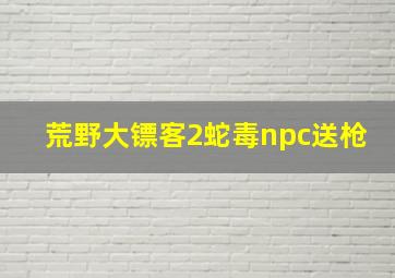 荒野大镖客2蛇毒npc送枪