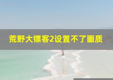 荒野大镖客2设置不了画质