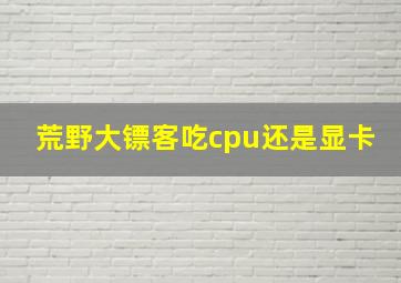 荒野大镖客吃cpu还是显卡