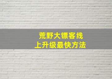 荒野大镖客线上升级最快方法