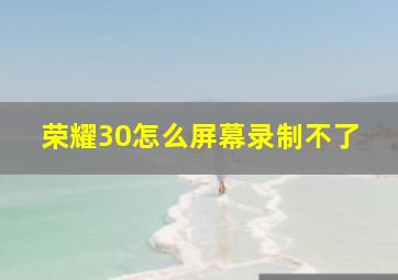 荣耀30怎么屏幕录制不了