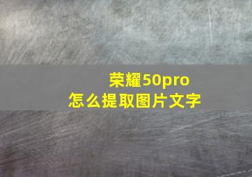 荣耀50pro怎么提取图片文字