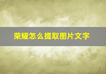 荣耀怎么提取图片文字