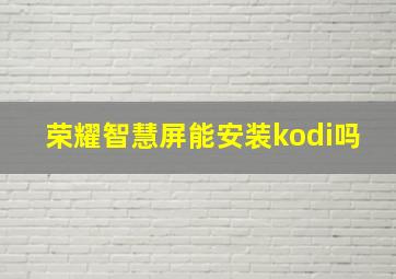 荣耀智慧屏能安装kodi吗