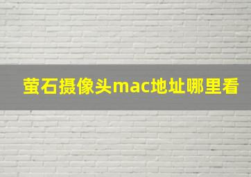 萤石摄像头mac地址哪里看