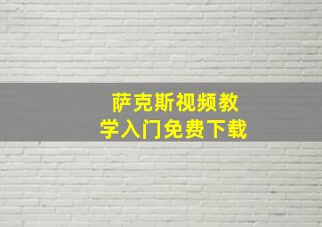 萨克斯视频教学入门免费下载