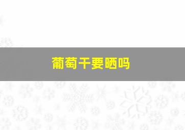 葡萄干要晒吗