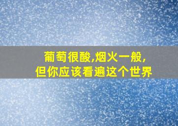 葡萄很酸,烟火一般,但你应该看遍这个世界