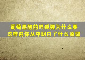 葡萄是酸的吗狐狸为什么要这样说你从中明白了什么道理