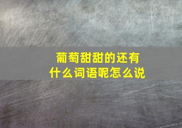 葡萄甜甜的还有什么词语呢怎么说