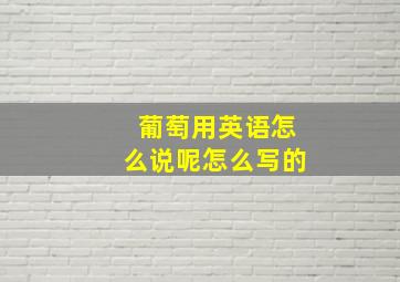 葡萄用英语怎么说呢怎么写的