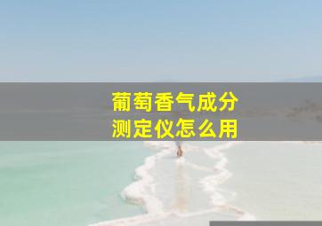 葡萄香气成分测定仪怎么用