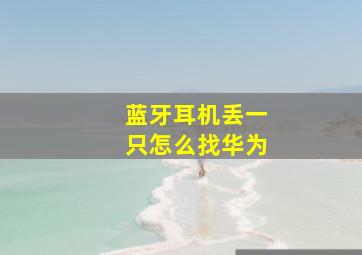 蓝牙耳机丢一只怎么找华为