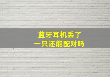 蓝牙耳机丢了一只还能配对吗