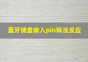 蓝牙键盘输入pin码没反应