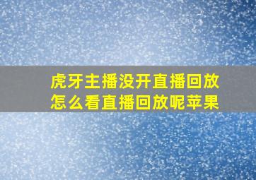 虎牙主播没开直播回放怎么看直播回放呢苹果